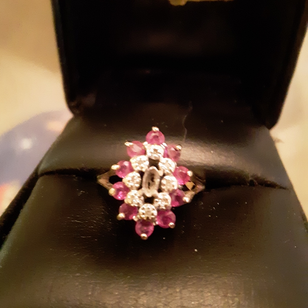 Ruby and diamond gold ring